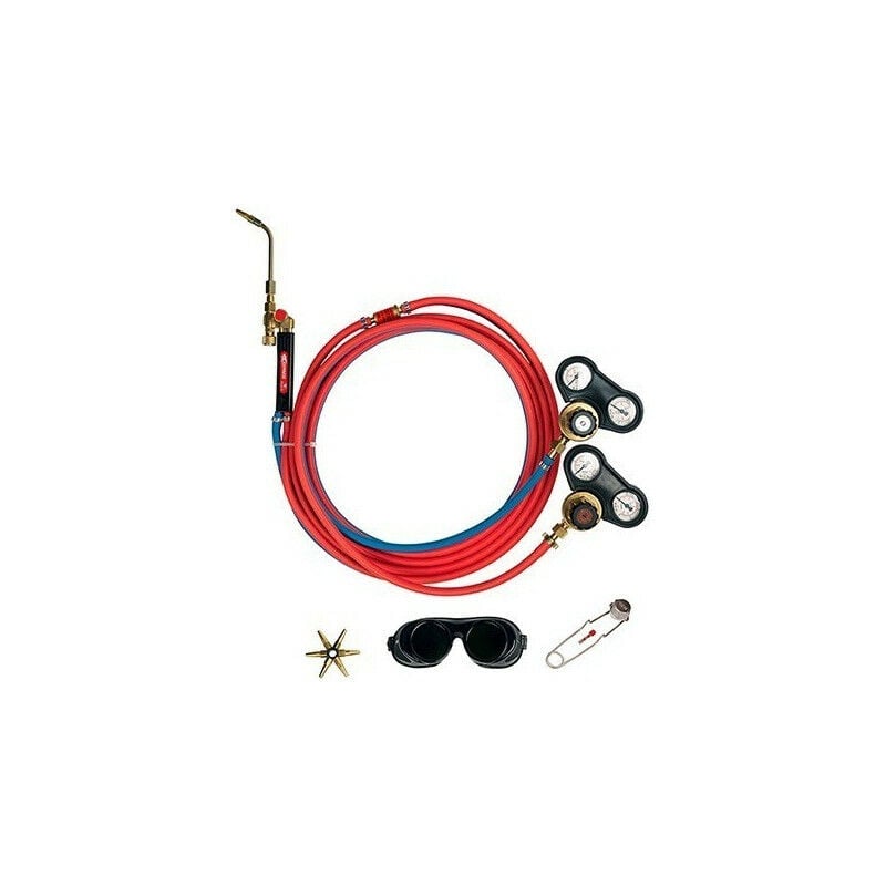Guilbert Express - Kit soudeur koro oxyacétylénique ( chalumeau + tuyau 5m + arf + détendeur + lunette + Etoile 6 becs)