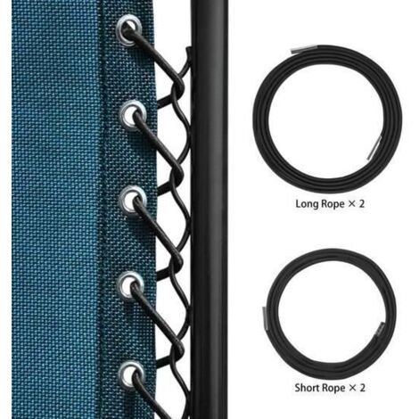 Kit lacets élastiques - Zero Gravity - Noir - 2 longueurs - Compatible fauteuils inclinables - Résistant