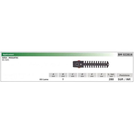 Kit lame supérieure / inférieure IKRA taille-haie BS-SWS 022819