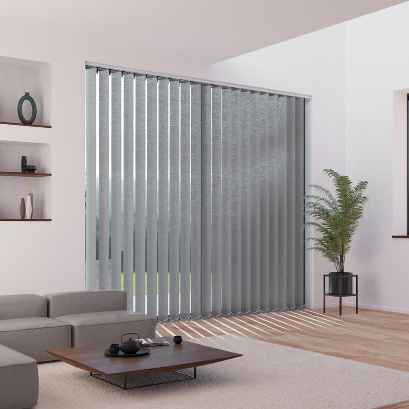 Madecostore - Kit complet store californien à lamelles verticales 127mm - Gris - L250cm x H260cm