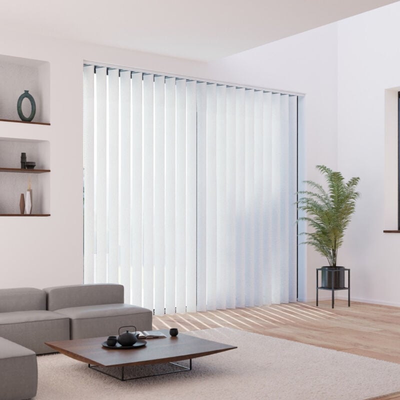 Madecostore - Kit complet store californien à lamelles verticales 127mm - Gris - L100cm x H180cm