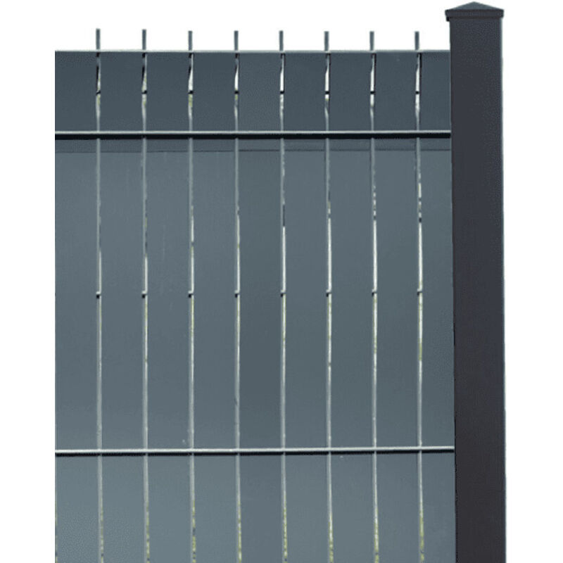 Kit lames d'occultation en aluminium pour clôture de 2,5m - Mailles de 50mm - 1m93 - RAL7016 Aluhome