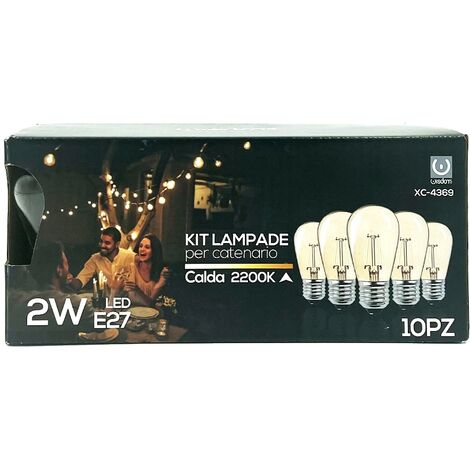 Kit Lampade a 2W da 10pz per Catenario luce calda 2200K WISDOM