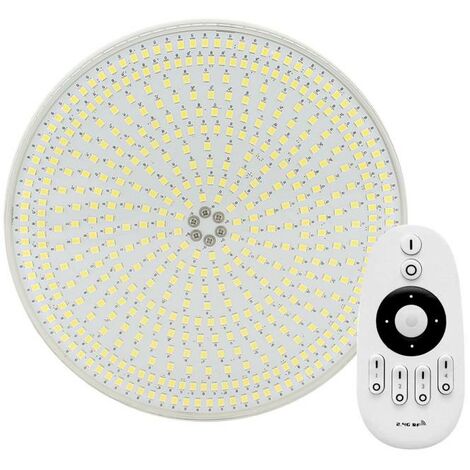 Kit Lámpara LED SLIM PAR56 para piscinas,  12V DC, IP68, 35W + mando, Blanco neutro, regulable