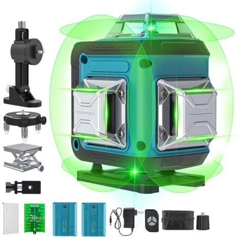 Kit Laser Niveau Vert 16 Lignes 4x360° Autonivelant Accessoires Complets