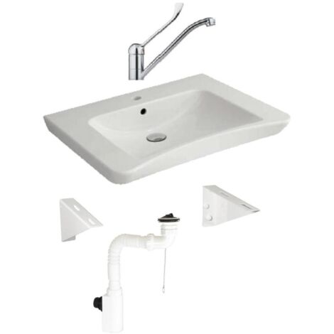Kit lave-mains ergonomique + mitigeur + support fixe + siphon - NOFER