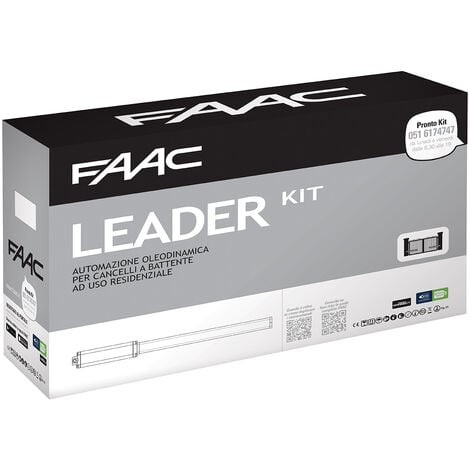 KIT LEADER FAAC Automazione Battente 1,8M 230V 433 MHz SAFE E GREEN