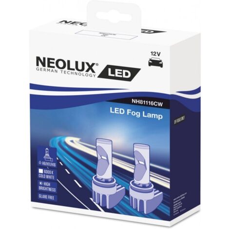 Kit LED H8/H11/H16 NEOLUX Anti-éblouissement NH81116CW 6000K PGJ19-X