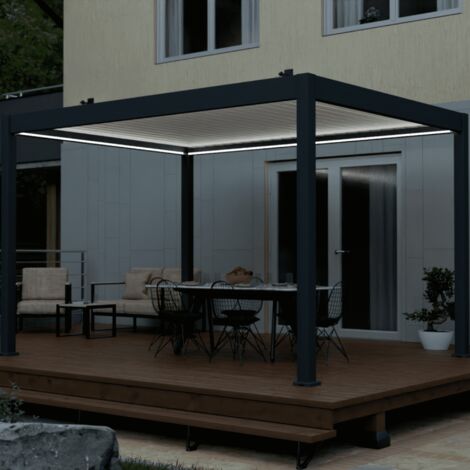 OMBREA Kit LED pergola bioclimatique autoportée 3x4M