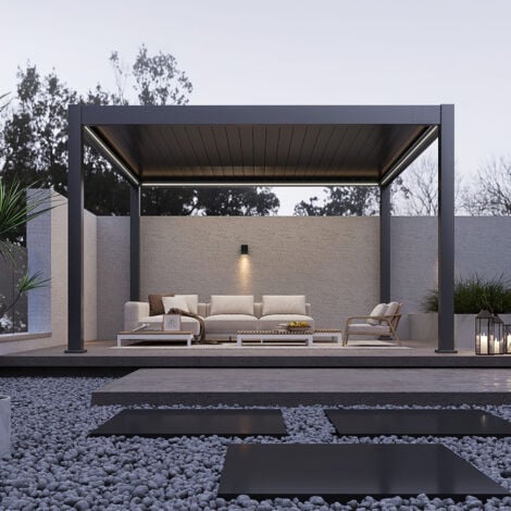OMBREA Kit LED pergola bioclimatique autoportée 4x4M