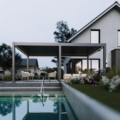 OMBREA Kit LED pergola bioclimatique autoportée 4x6M