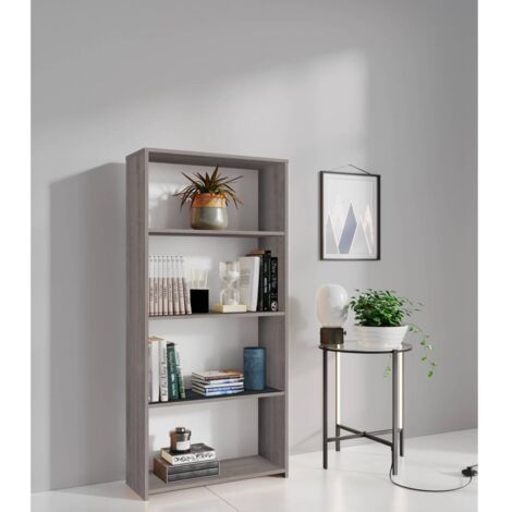 KIT LIBRERIA 3 RIPIANI 65X25XH138 CM ROVERE GRIGIO
