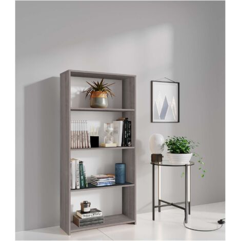 KIT LIBRERIA 3 RIPIANI 65X25XH138 CM ROVERE GRIGIO