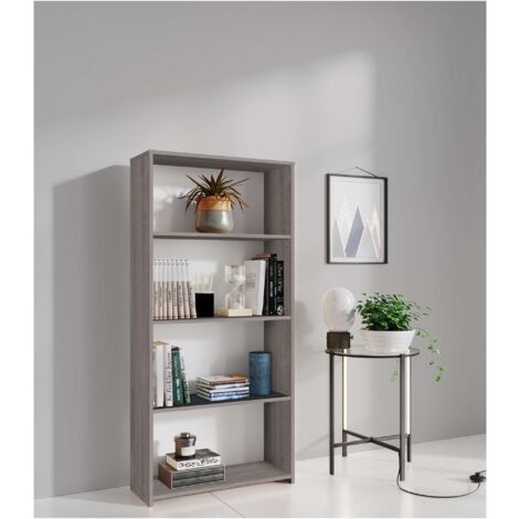 Kit Libreria 3 Ripiani 65X25Xh138 Cm Rovere Grigio