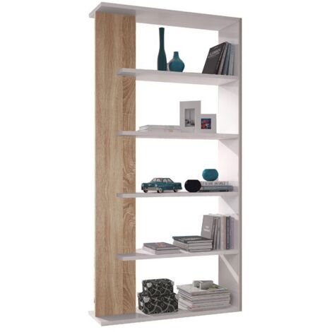 KIT LIBRERIA ALIDA 90X25XH180 BIANCO ROVERE