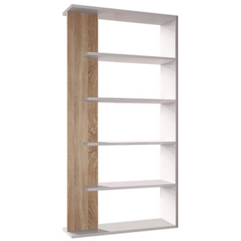 KIT LIBRERIA ALIDA 90X25XH180 BIANCO ROVERE