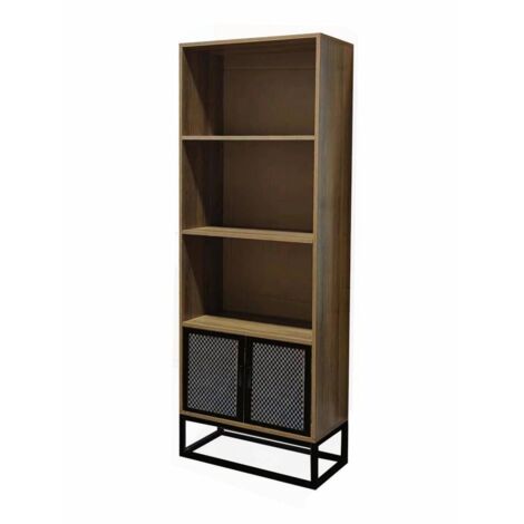 KIT LIBRERIA INDUSTRIAL METAL/QUERCIA 60X30X180H CM.