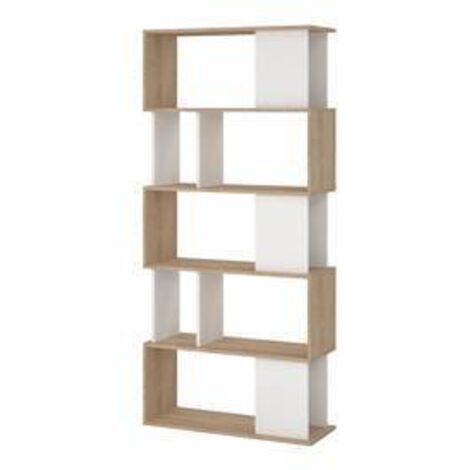 KIT LIBRERIA MAZE 80X29X173 QUERCIA/BIANCO