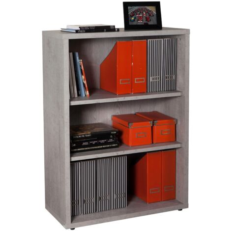 Kit libreria Pratico cm 35,7x81,6x112h in melaminico colore cemento - Salone