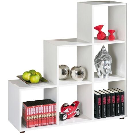 KIT LIBRERIA SCALA 6 CM. 105X33X109H BIANCA O ROVERE