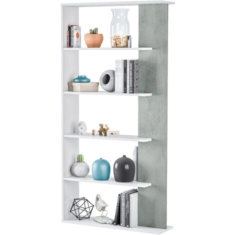 Kit libreriaalida 90x25x180h bianco/cemento