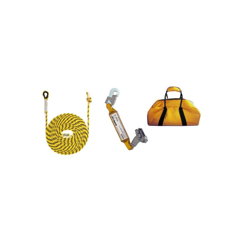 

Kit de línea de vida vertical en varias medidas con altochut y bolsa SAFETOP | Kit vertical 40 m