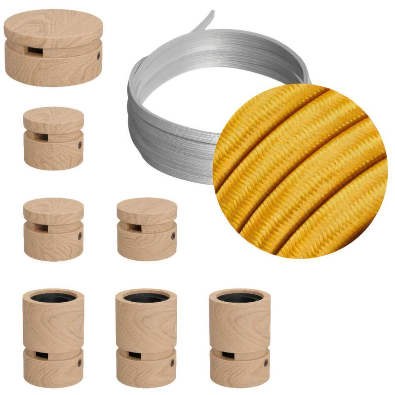 

Creative Cables - Kit Linear Filé System - con 5m cable textil guirnalda y 7 accesorios de madera | CM05 - CM05