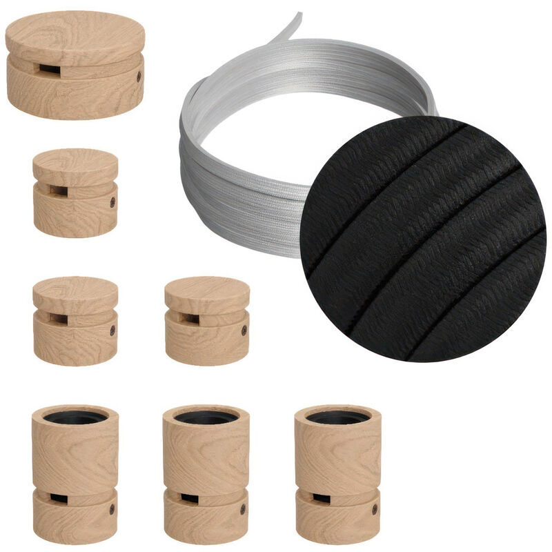 

Kit Linear Filé System - con 5m cable textil guirnalda y 7 accesorios de madera | CM04 - CM04
