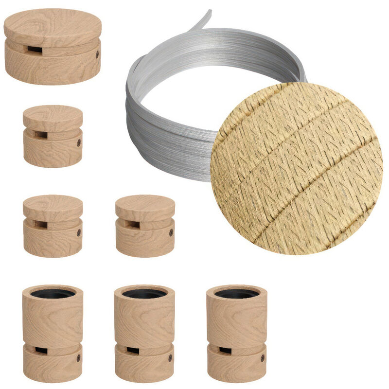 

Creative Cables - Kit Linear Filé System - con 5m cable textil guirnalda y 7 accesorios de madera | CN06 - CN06