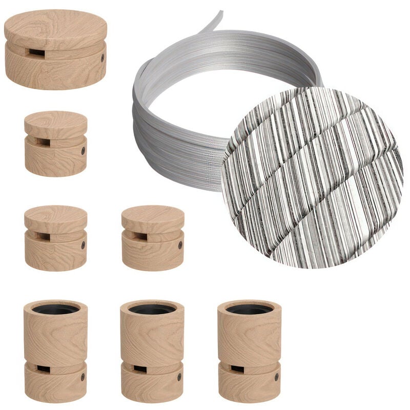 

Creative Cables - Kit Linear Filé System - con 5m cable textil guirnalda y 7 accesorios de madera | ECC37 - ECC37