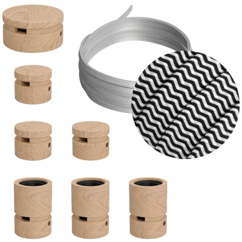 

Creative Cables - Kit Linear Filé System - con 5m cable textil guirnalda y 7 accesorios de madera | CZ04 - CZ04