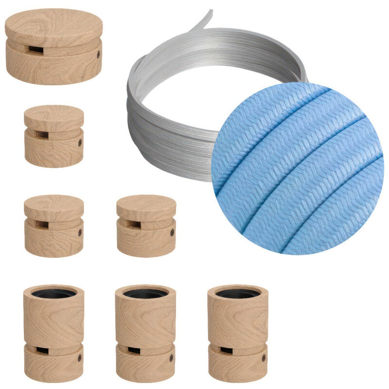 

Kit Linear Filé System - con 5m cable textil guirnalda y 7 accesorios de madera | CM17 - CM17