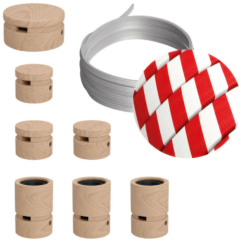 

Creative Cables - Kit Linear Filé System - con 5m cable textil guirnalda y 7 accesorios de madera | ECM39 - ECM39