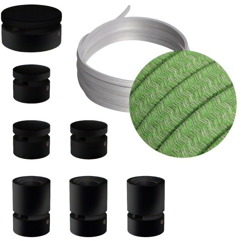 

Kit Linear Filé System - con 5m cable textil guirnalda y 7 accesorios de madera pintados de negro | CX08 - CX08