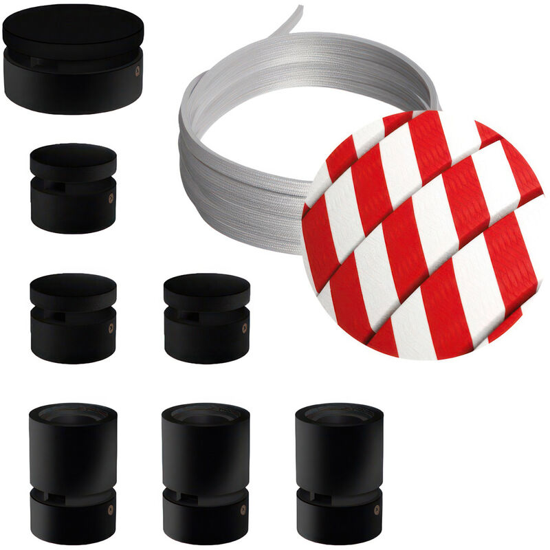 

Kit Linear Filé System - con 5m cable textil guirnalda y 7 accesorios de madera pintados de negro | ECM39 - ECM39