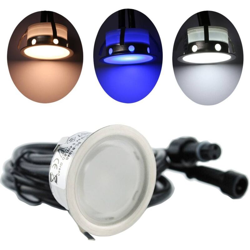 

Barcelona Led - Kit 6 focos LED empotrables en suelo Ø40x20mm 0,4W 12V-DC IP67 | Blanco Cálido
