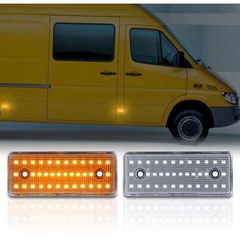 KIT LUCI DI POSIZIONE LATERALE A LED COMPATIBILE CON MERCEDES SPRINTER  W901-905  BJ 1995-2006 , VETRO TRASPARENTE