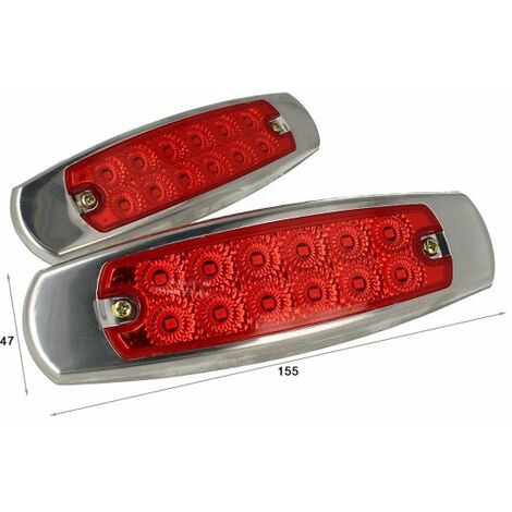 Kit Luci Fanali Rosso 24V 12V Luci Ingombro Cortesia Targa Cupola Cappa Del  Camion Bus Barca Furgone 