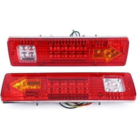 QERSTA Kit luci rimorchio a LED, set di 2 luci posteriori a 19 LED per auto, camion, rimorchio, furgone - Impermeabile 12 V