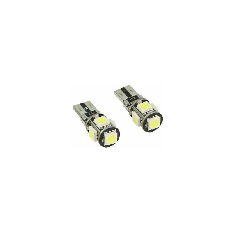 Image of Carall - 24V Lampada Led Canbus T10 W5W Colore Rosso Luci Posizione Targa Per Camion Bus Barca 5 Smd 5050