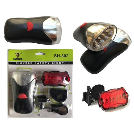 Kit Lumière Led Pour Vélo Lumière Stop Arrière Et Lumière Led Avant Noir