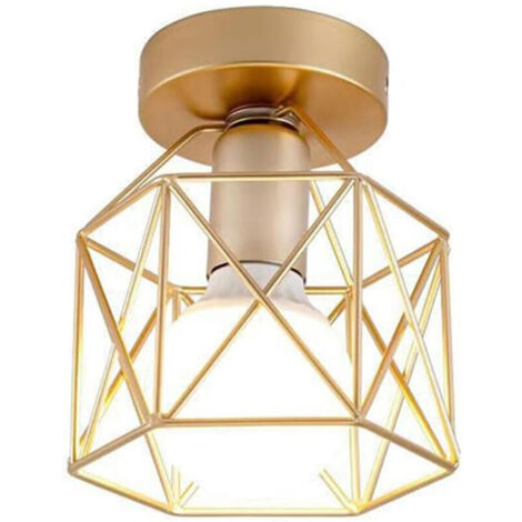 Kit Luminaire Moderne - LED Plafonnier Semi-Encastré + Applique Murale Cage - E27 (Ampoule Non Incluse) - Style Industriel - Maison & Commerce