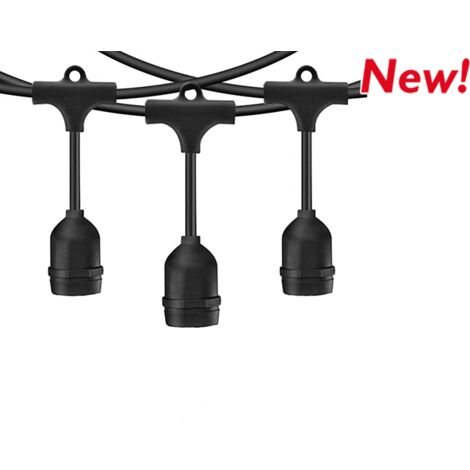 KIT LUMINARIA CON 10 PORTALAMPADE E27 10M NERA