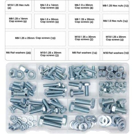 Kit M6 M8 M10 Hex Head Button Socket Head Cable Bolts Screws with Nuts Assortment Bolt ,ladacèe