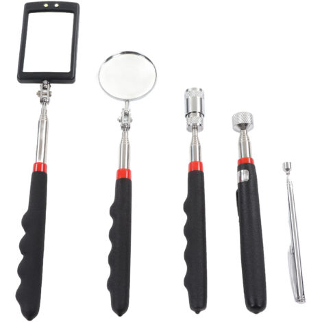 Kit Magnétique Professionnel [YY0004] Set 5 Pièces - Barres d'Extension Téléscopique 10lb 8lb LED + Mirrors Rotatifs 360°