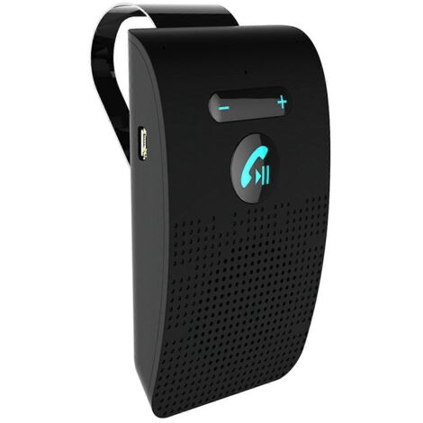 Kit mains libres Bluetooth 5.0 pour voiture avec clip de pare-soleil et haut-parleur intégré.