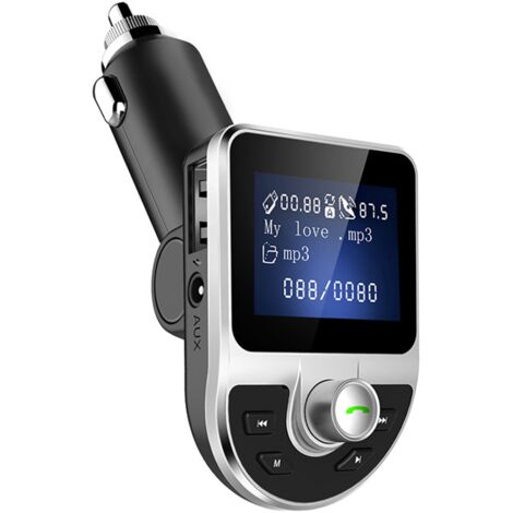 Kit mains libres Bluetooth BT39 pour voiture, lecteur MP3, transmetteur FM, carte TF/entrée auxiliaire