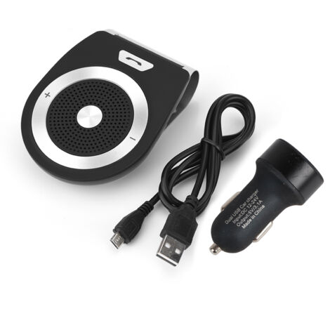 Kit mains libres Bluetooth sans fil pour voiture avec clip pour pare-soleil et haut-parleur intégré