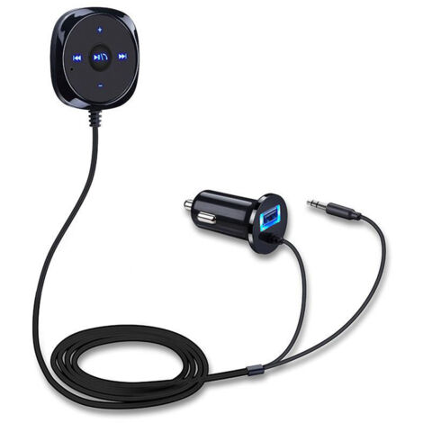 Kit mains libres Bluetooth voiture, récepteur audio avec micro, clip ventilation et chargeur USB