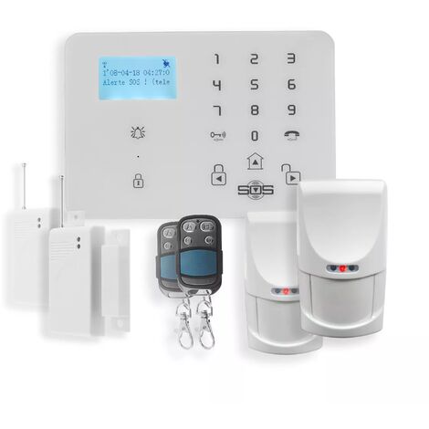 Kit maison de vacances anti-squat & panne de courant - Centrale KP-9 4G : 2 détecteurs ouvertures + 2 mouvements